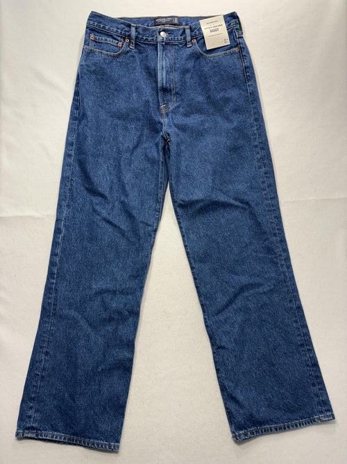 Abercrombie & Fitch Baggy Jeans Mens 33x32 Blue Medium Authentic Rigid Denim
