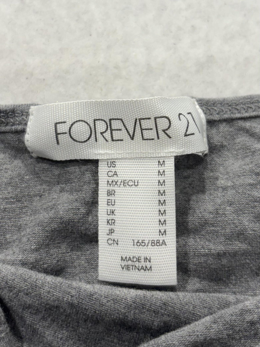 Forever 21 Tank Top Womens M Gray Camisole Adjustable Spaghetti Strap Basic