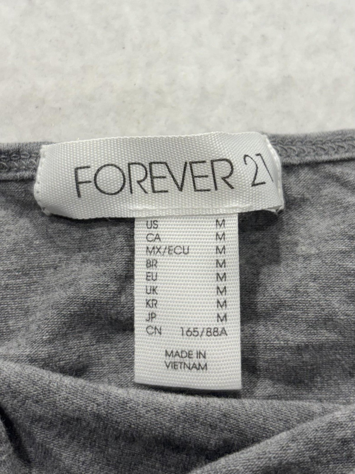 Forever 21 Tank Top Womens M Gray Camisole Adjustable Spaghetti Strap Basic