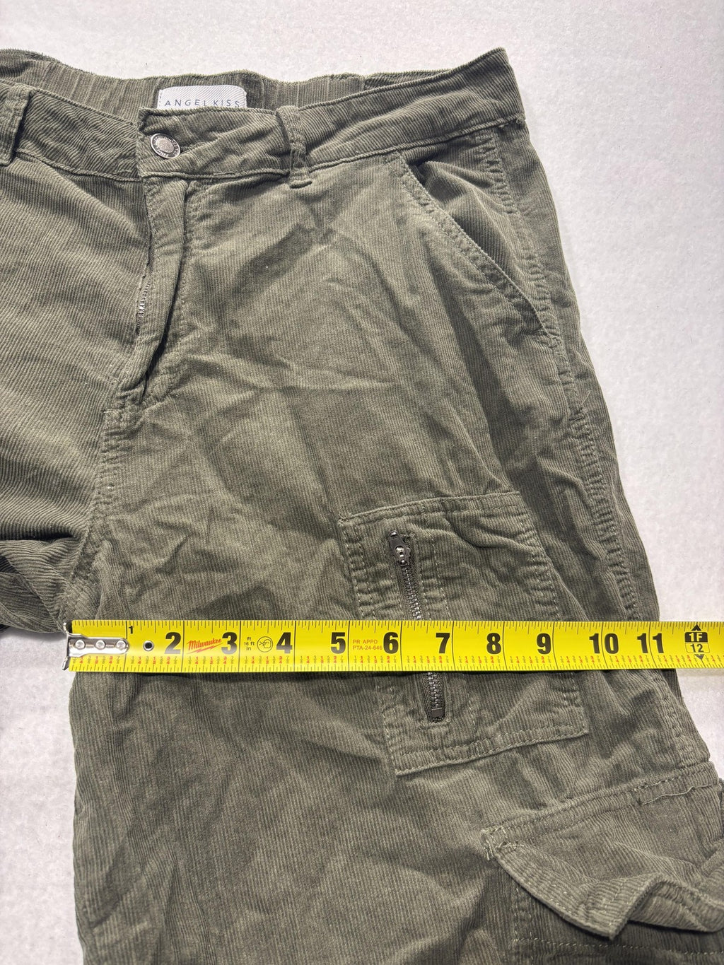 Angel Kiss Green Corduroy Cargo Pants Juniors 11/30 Straight Leg 79374JC00084RJ