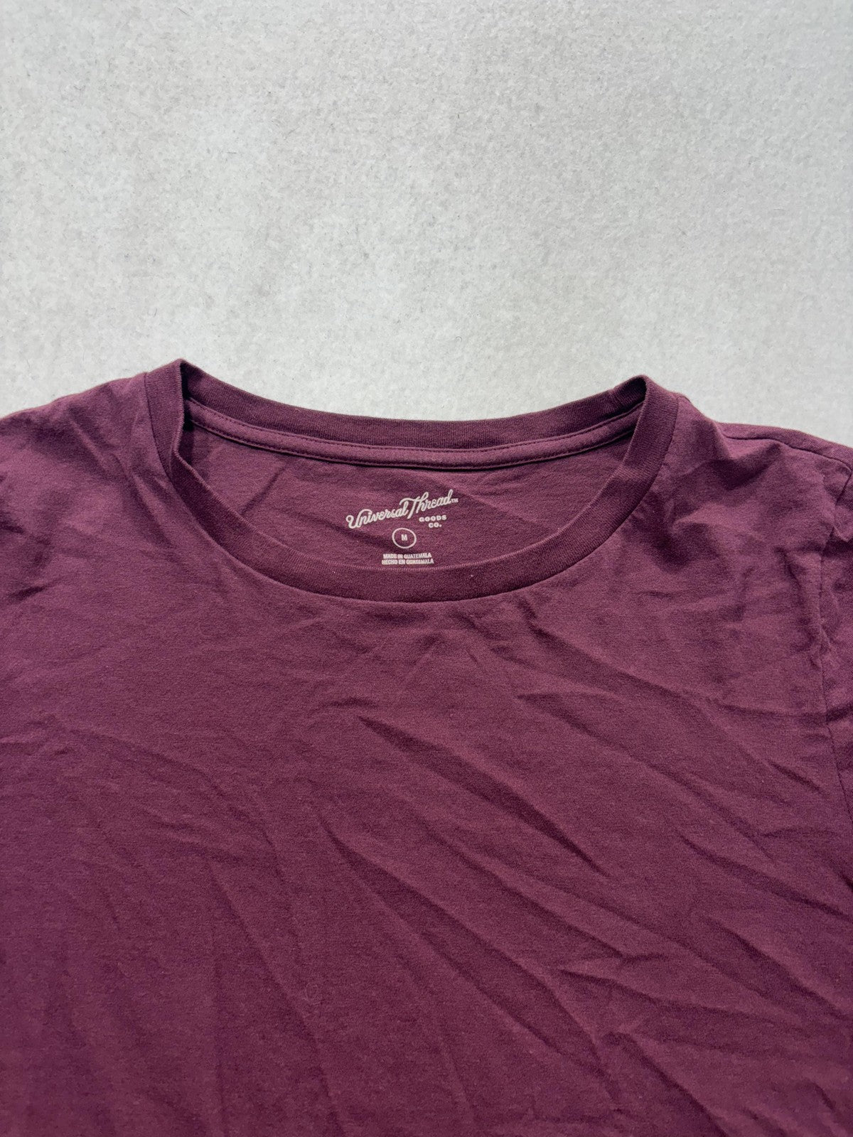 Universal Thread Shirt Womens Medium Purple Crew Neck Short Sleeve Cropped Tee