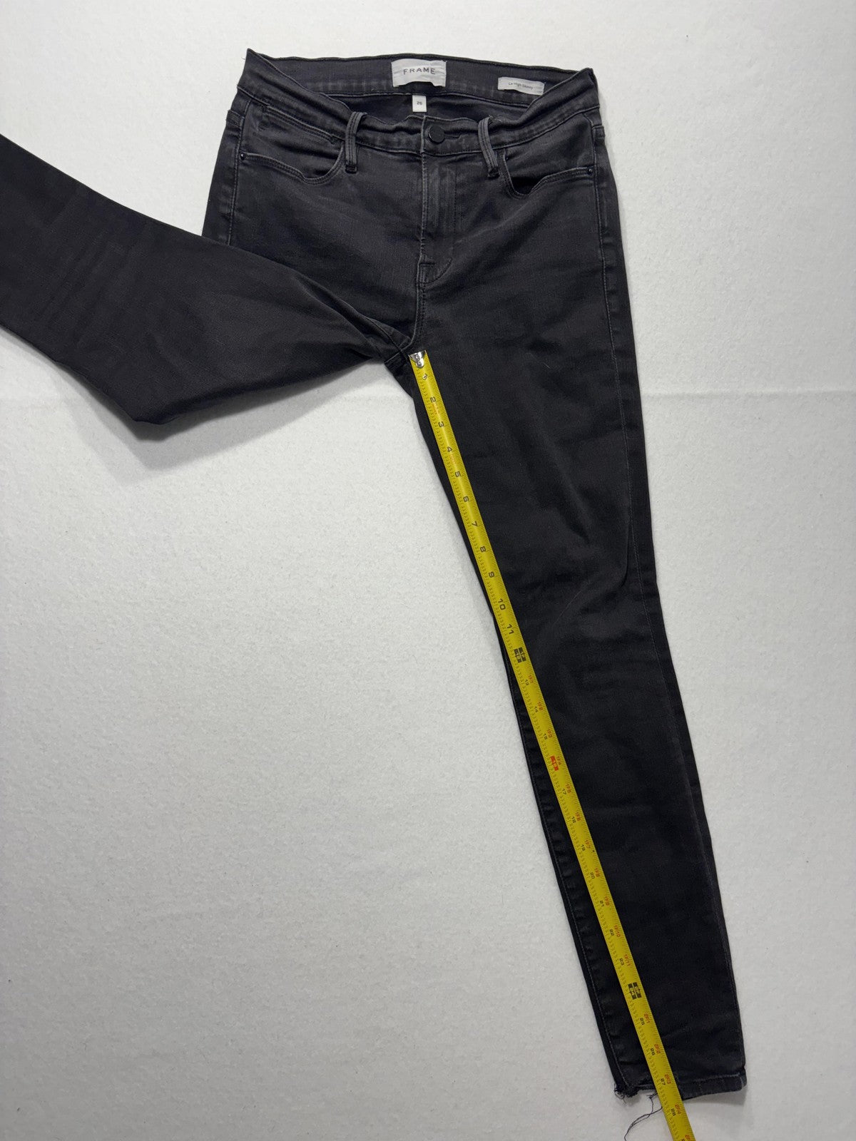 FRAME Le High Skinny Jeans Womens 26 Gray Charcoal Wash Mid Rise Stretch 26x28.5