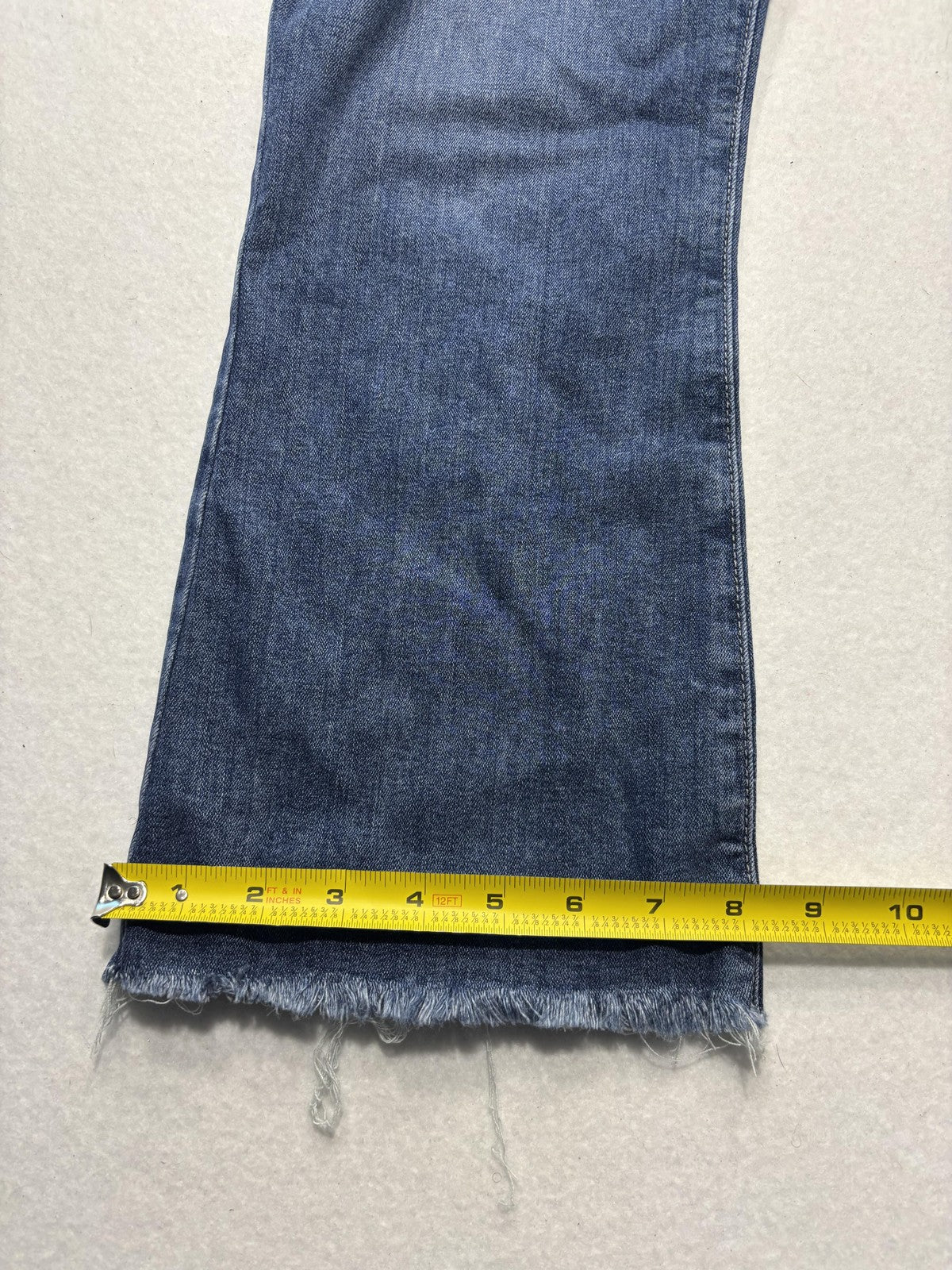 Paige Rory Crop Flare Jeans Womens 28 Blue Medium Wash Raw Hem 28x26 Stretch
