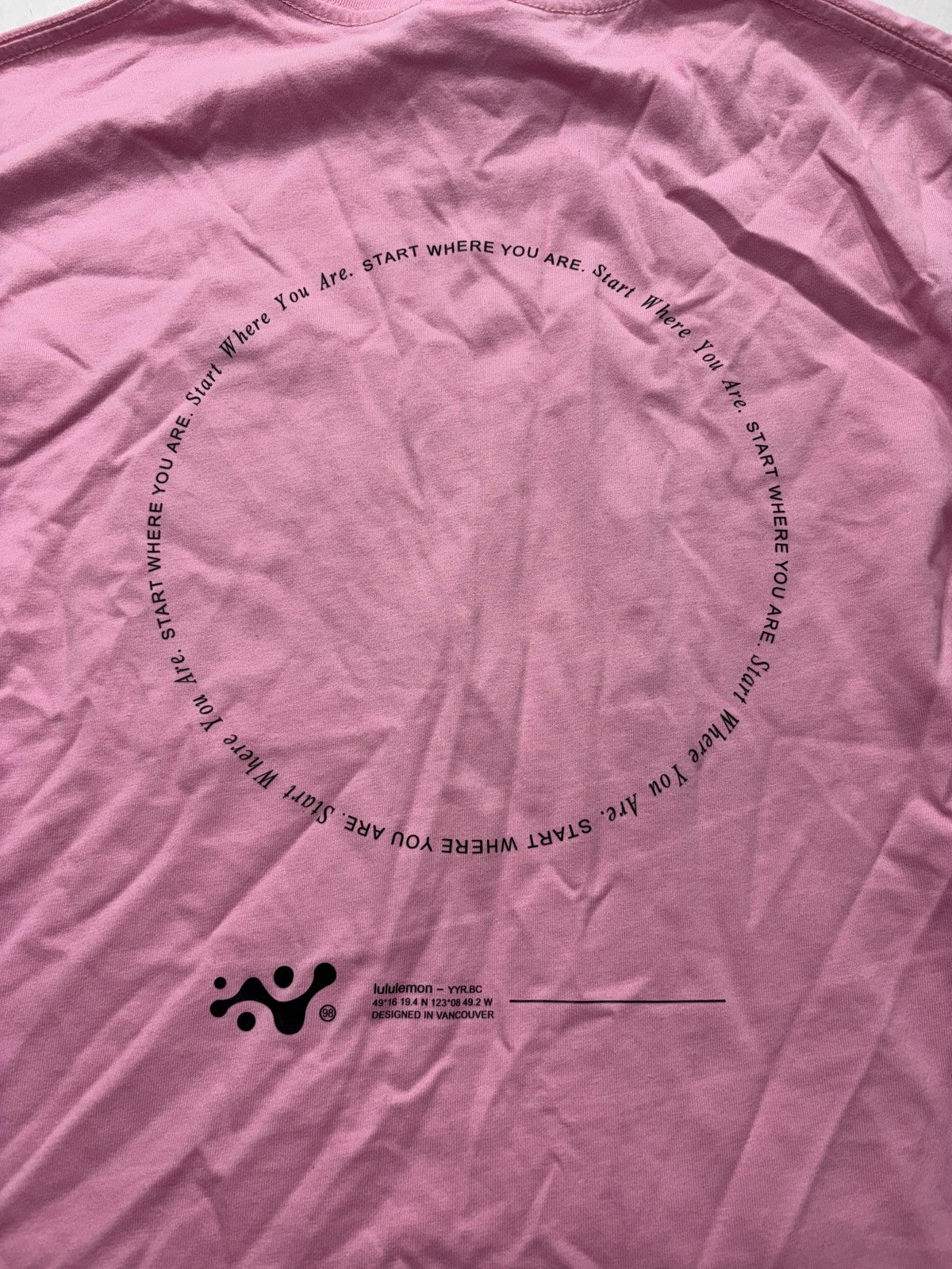 Champion Beast Shirt Mens Medium Pink Lululemon Start Where You Are Tee