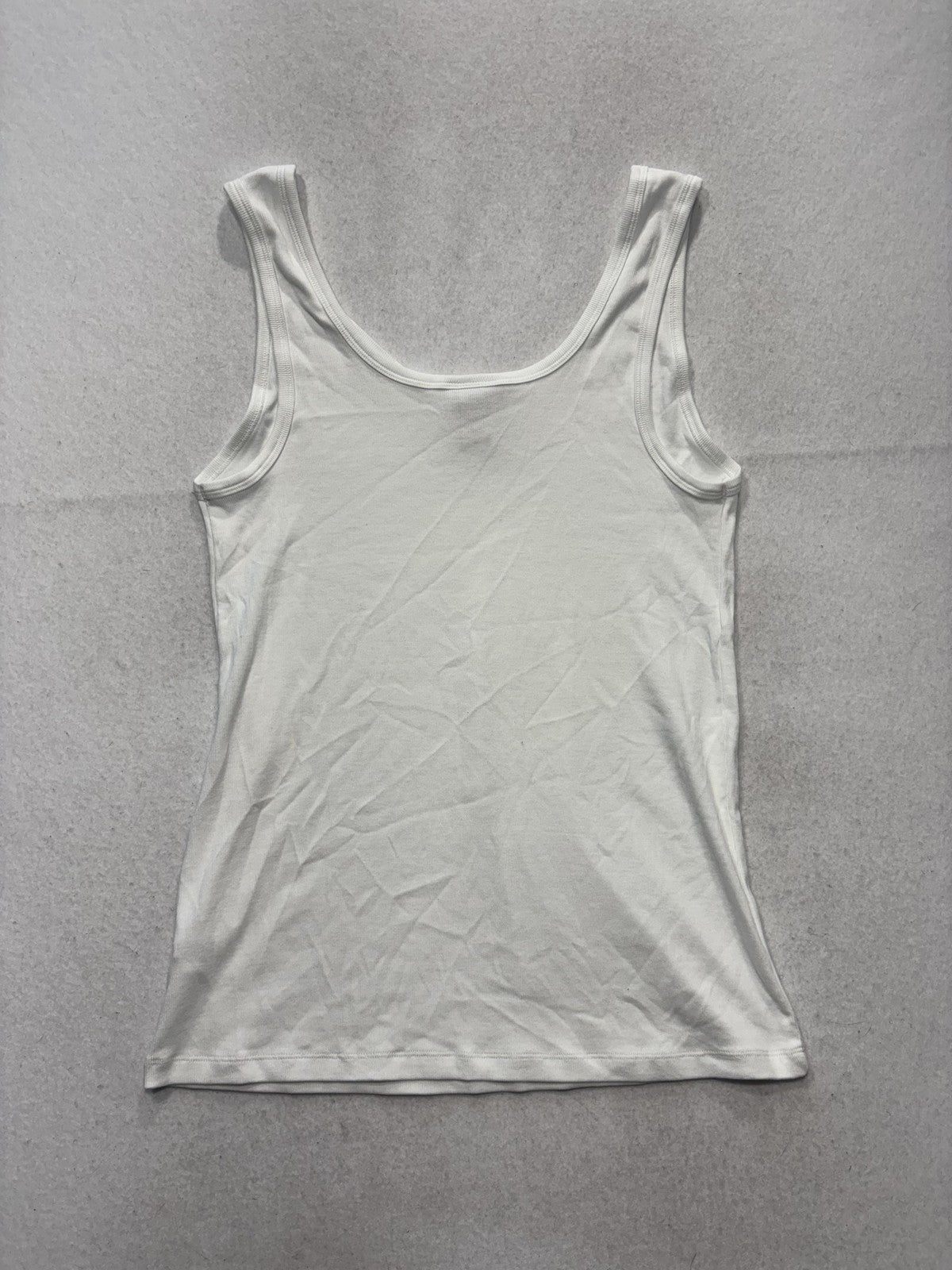 Ava & Viv Tank Top Womens 2XL White Scoop Neck Ribbed Jersey Basic VN1042782
