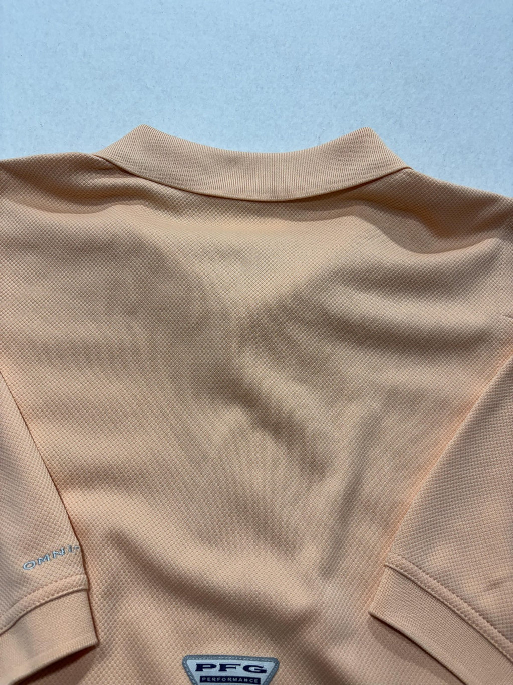 Columbia PFG Omni-Shade Polo Shirt Mens Large Orange Fishing UV Protection