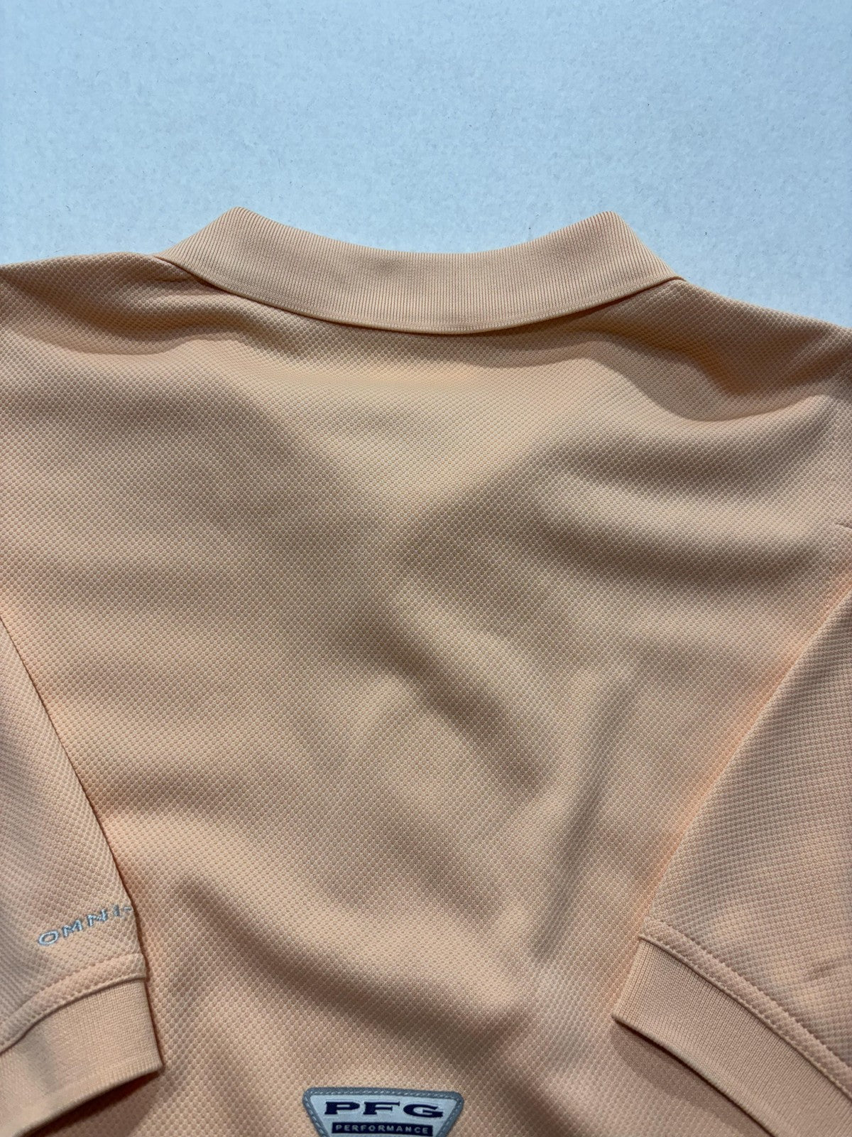 Columbia PFG Omni-Shade Polo Shirt Mens Large Orange Fishing UV Protection