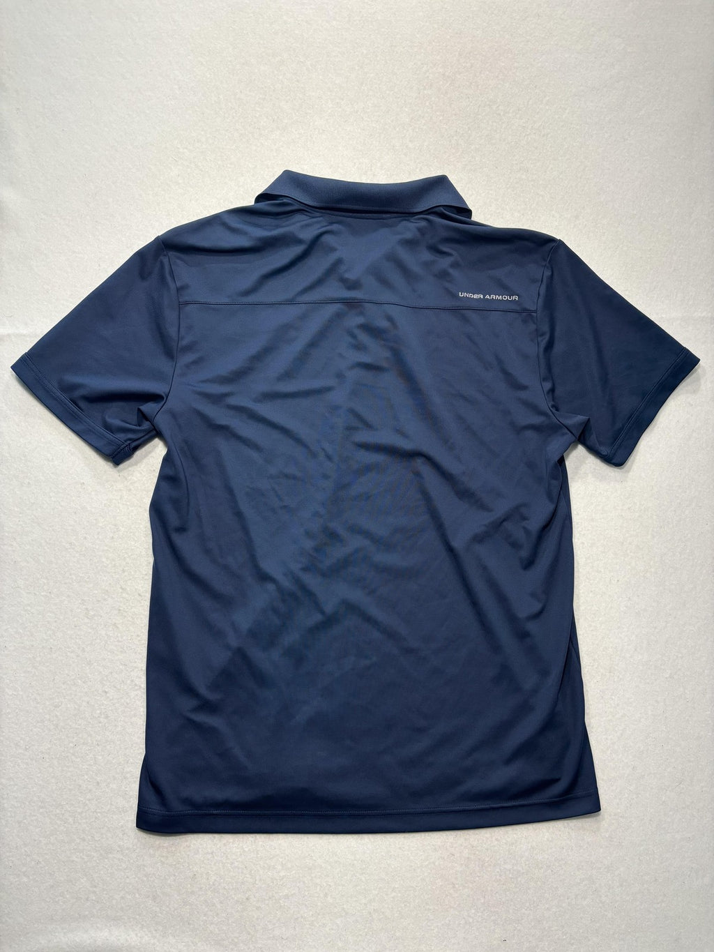 Under Armour HeatGear Polo Shirt Mens Large Blue Loose Fit Golf Logo Performance