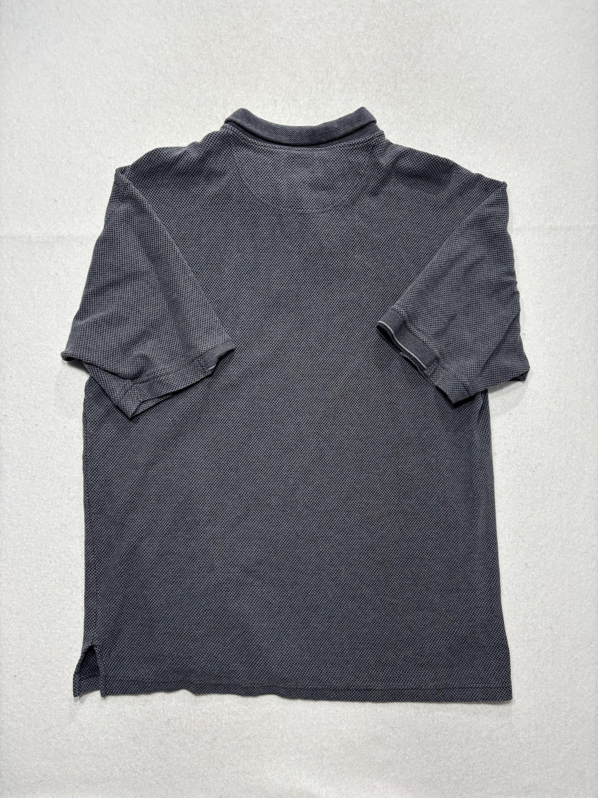 Tommy Bahama Polo Shirt Mens Large Gray Geometric Cotton Knit Short Sleeve Logo