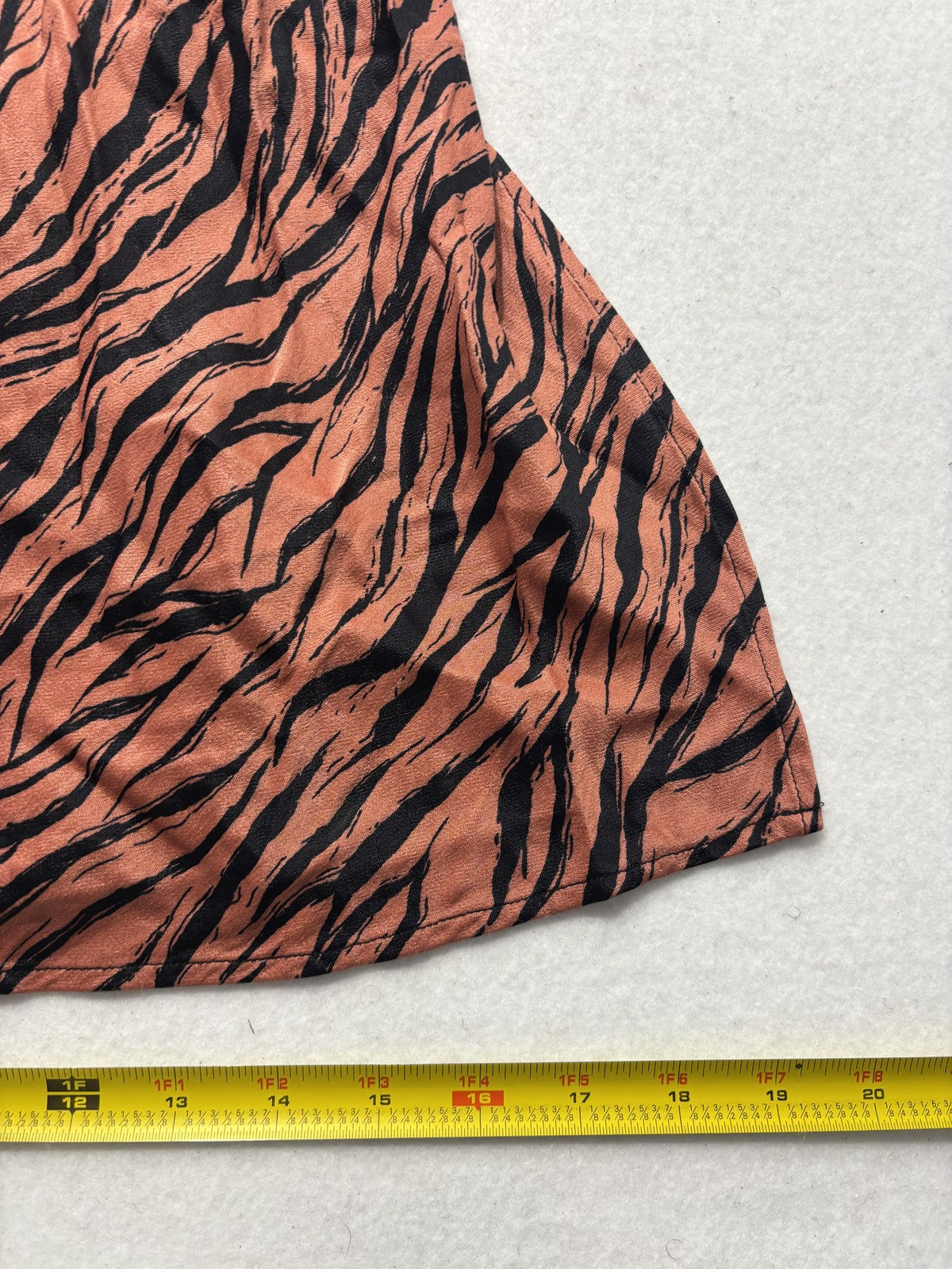 Anthropologie Slip Dress Womens XS Brown Animal Print Scoop Neck Strappy Midi