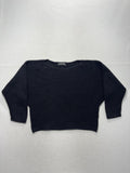 Anthropologie Sweater Womens Small Black Boat Neck Dolman Knit Pullover Relaxed