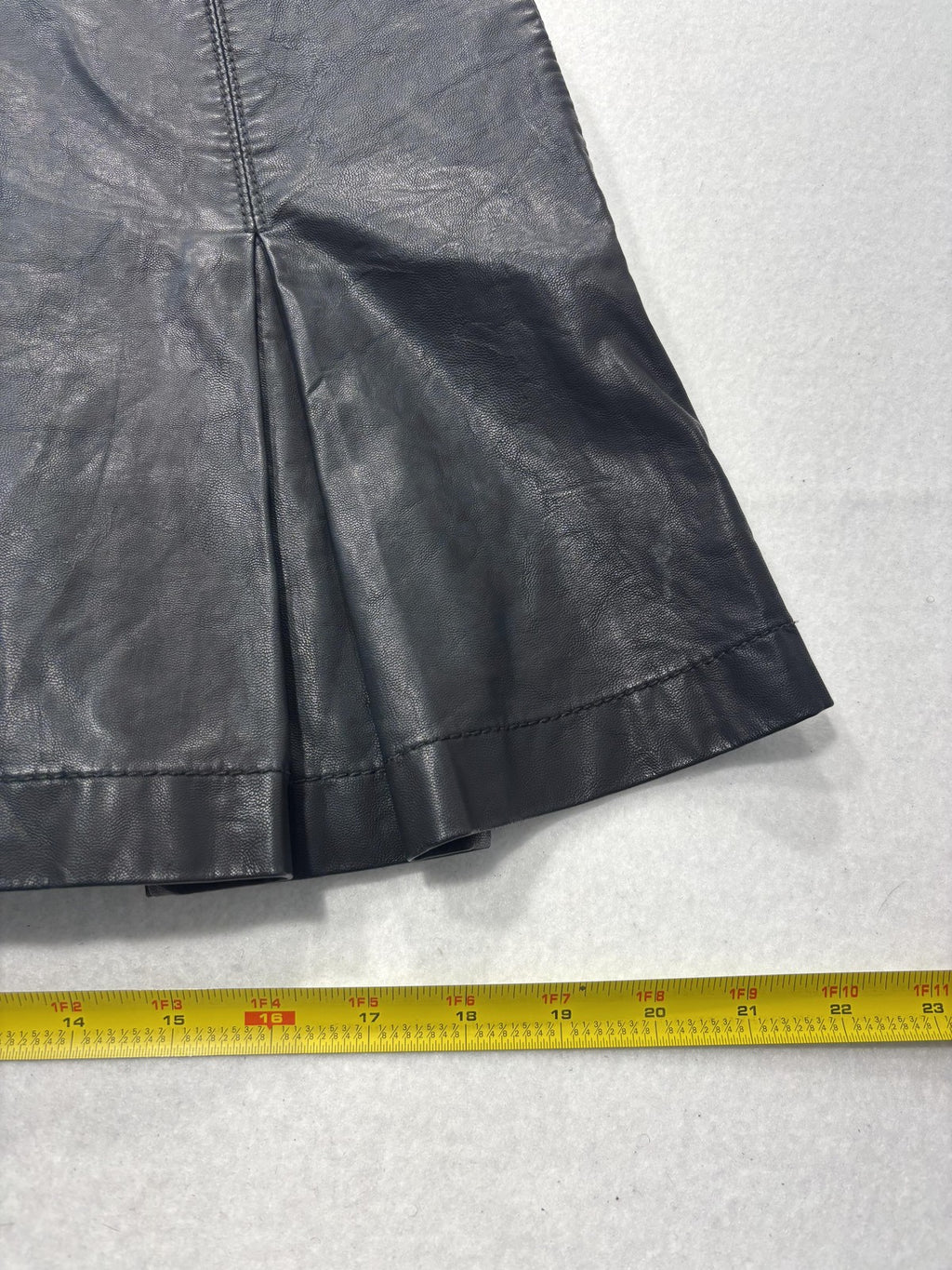 Free People Skirt Womens 0 Black Faux Leather Pleated Layered Mini Lined