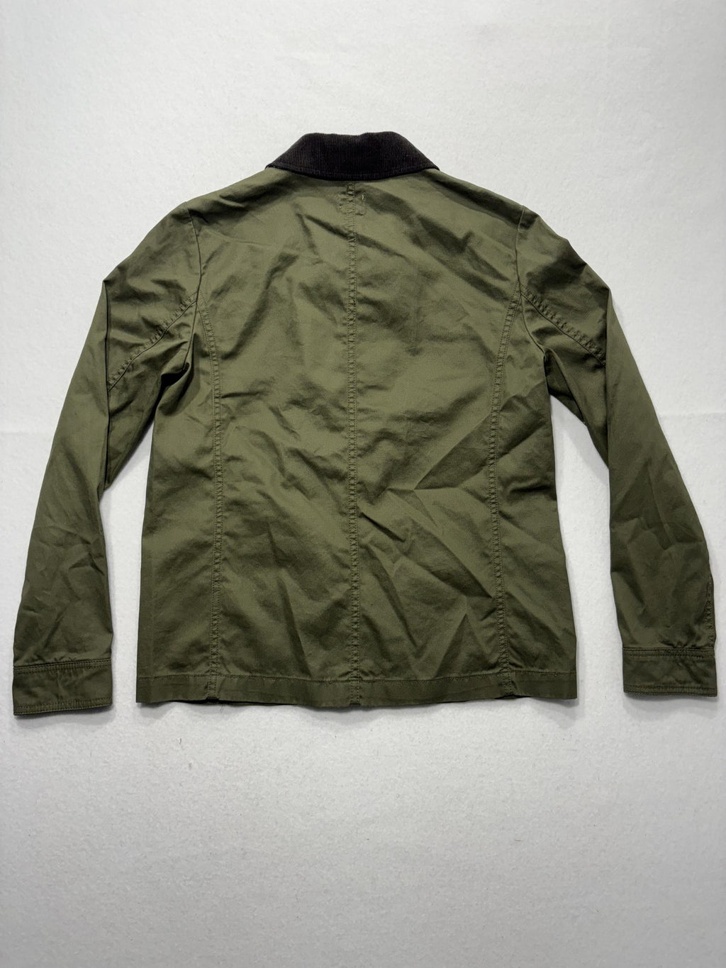 J.Crew Jacket Womens XS Green Utility Military Corduroy Collar Full Zip Pockets