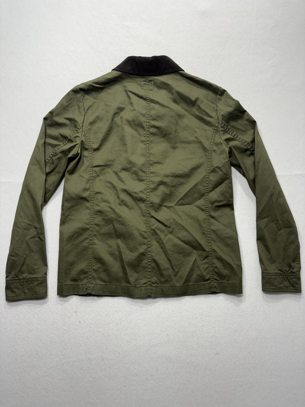 J.Crew Jacket Womens XS Green Utility Military Corduroy Collar Full Zip Pockets