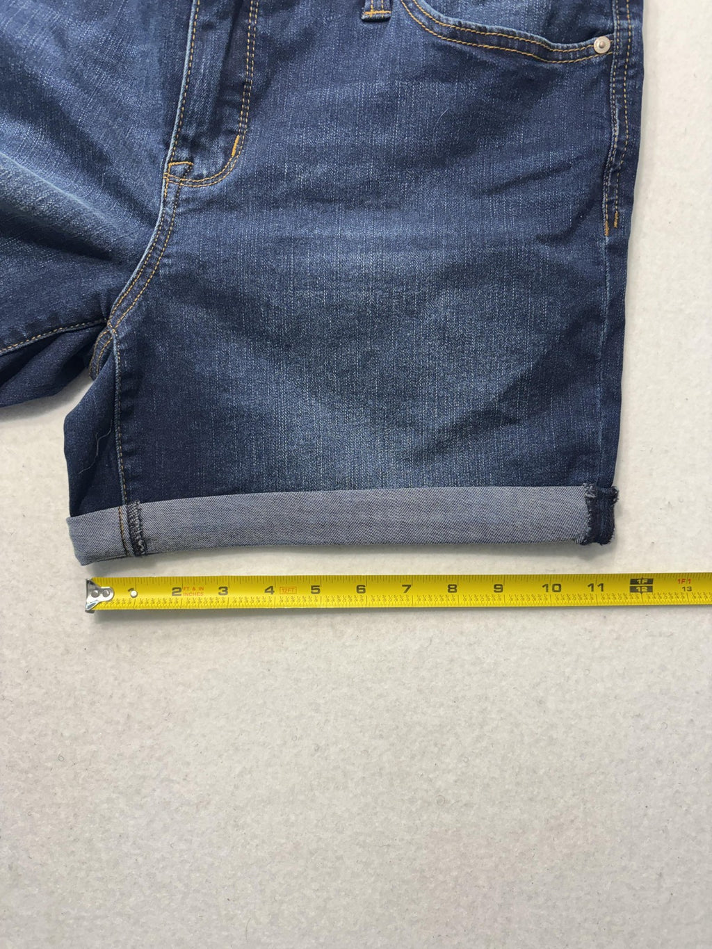 Seven7 Shorts Womens 12 Blue Weekend Short Bermuda Cuffed Denim Stretch 5 Pocket