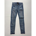 RtA Jeans Womens 25 Blue Medium Wash Mid Rise Skinny Stretch Raw Hem 25x29