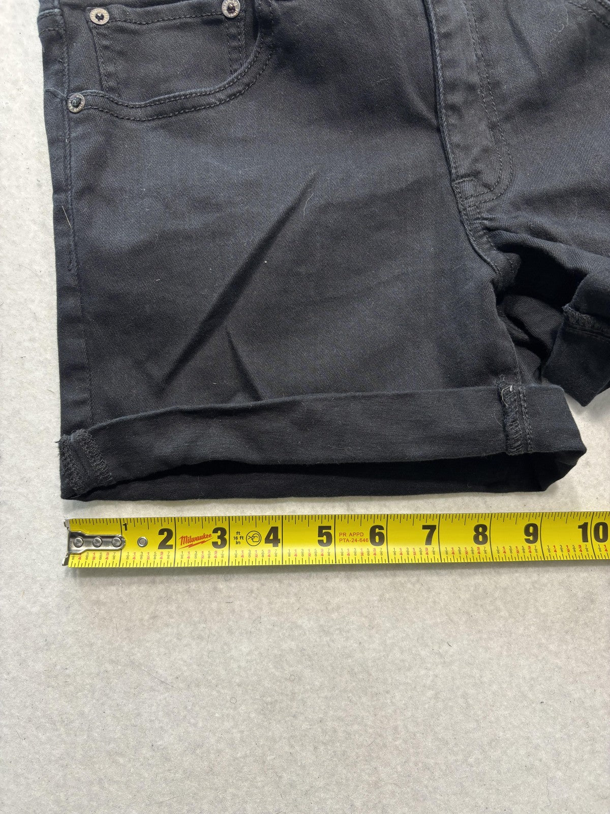 American Eagle Womens 8 Black Denim Cut Off Cuffed Stretch Shorts Ne(x)t Level