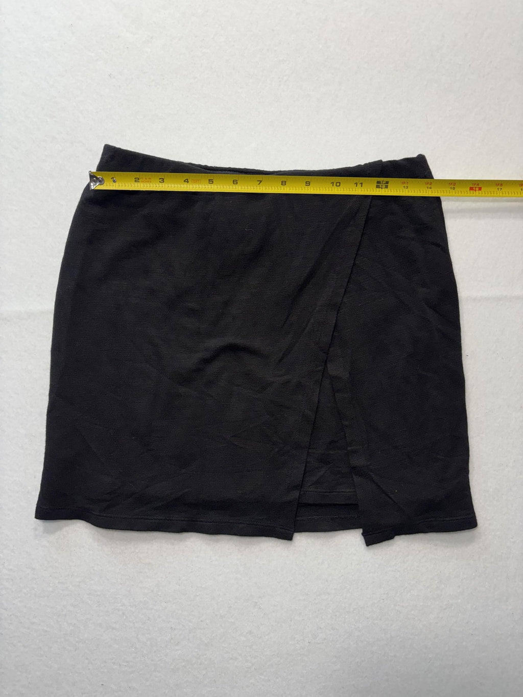 Monrow Skirt Womens 0 Black Jersey Asymmetric Layered Front Slit Mini Pull On