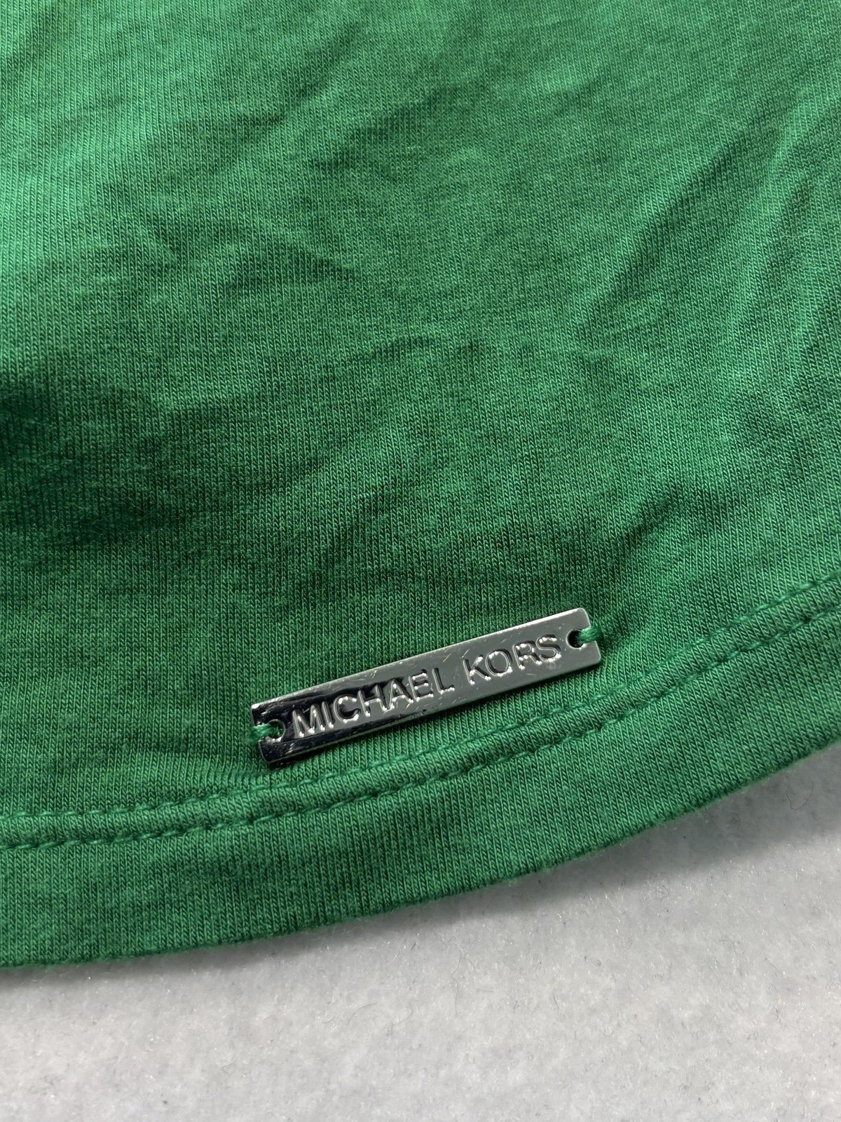 Michael Kors Top Womens Medium Green Cowl Neck 3/4 Sleeve Stretch Tunic Blouse