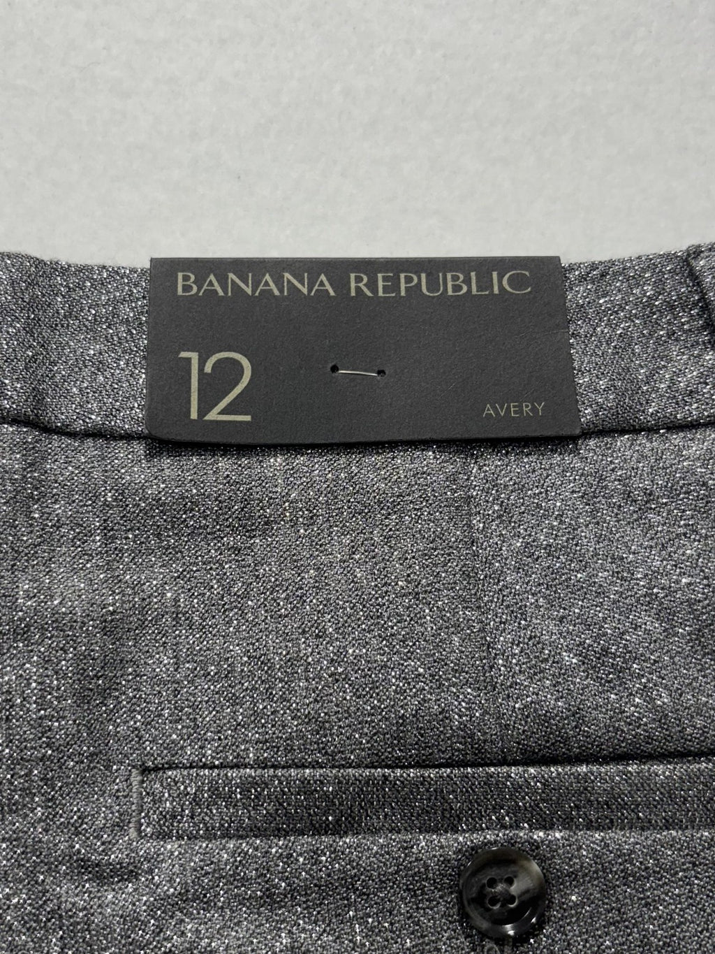 Banana Republic Pants Womens 12 Silver Avery Straight Leg Ankle Glitter Party