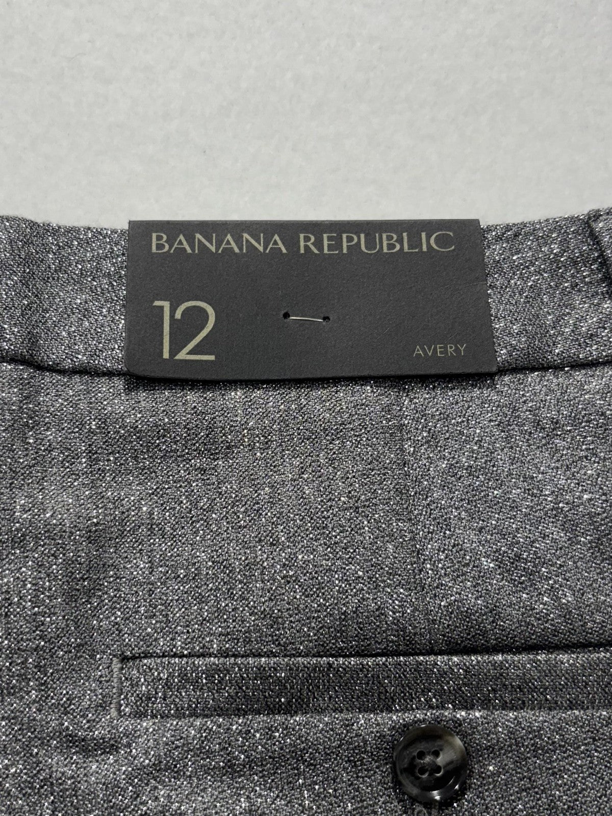 Banana Republic Pants Womens 12 Silver Avery Straight Leg Ankle Glitter Party