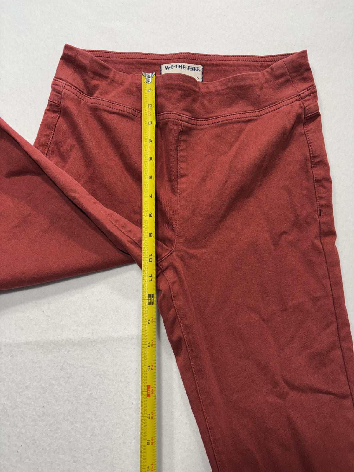 We The Free Pants Womens Small Red Twill Jegging Flare Leg Pull On Stretch