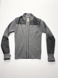 L.L. Bean Sweater Mens Small Gray Ribbed Wool Full Zip Commando Mock Neck Knit