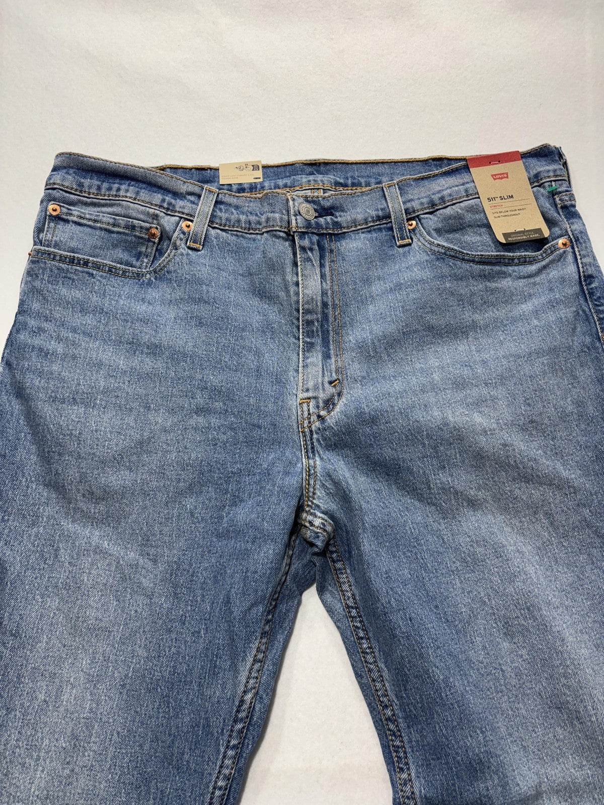 Levi's 511 Slim Jeans Mens 38x32 Blue Medium Wash Straight Leg Stretch Denim