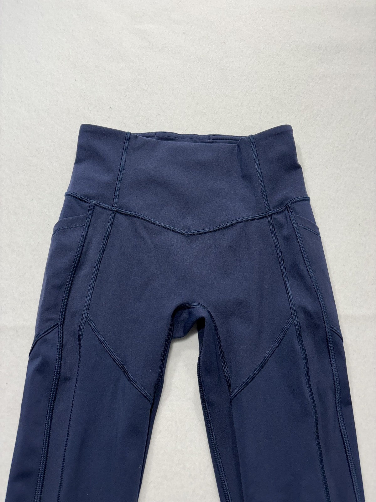 Lululemon Leggings Womens 4 Blue High Rise Cropped 24" Inseam Pocket Stretch
