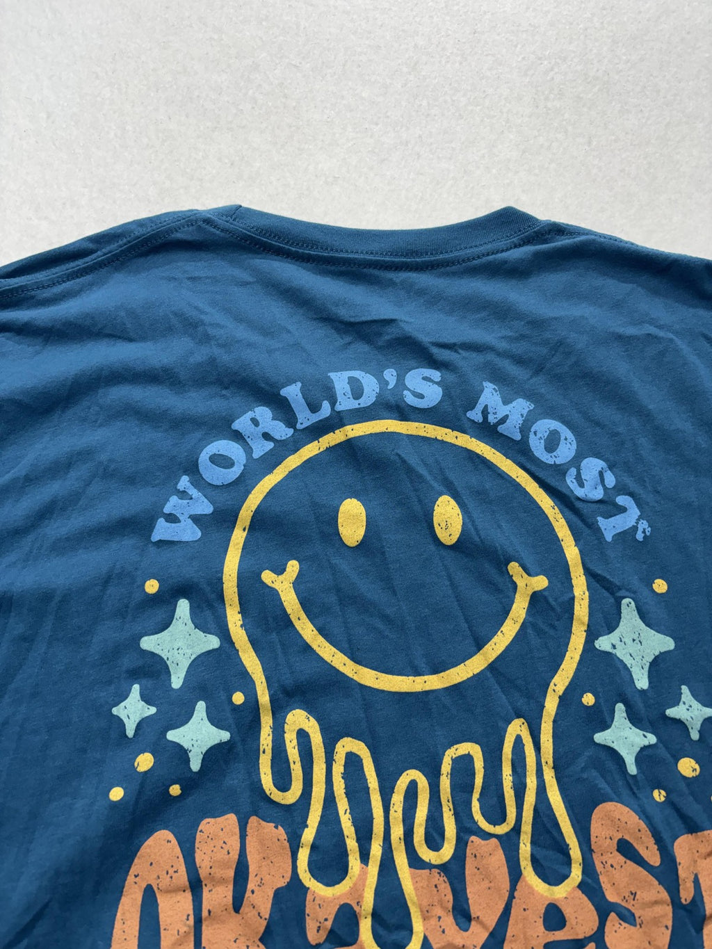 Academy Sports + Outdoors Shirt Womens XL Blue World's Most Okayest Mom Tee