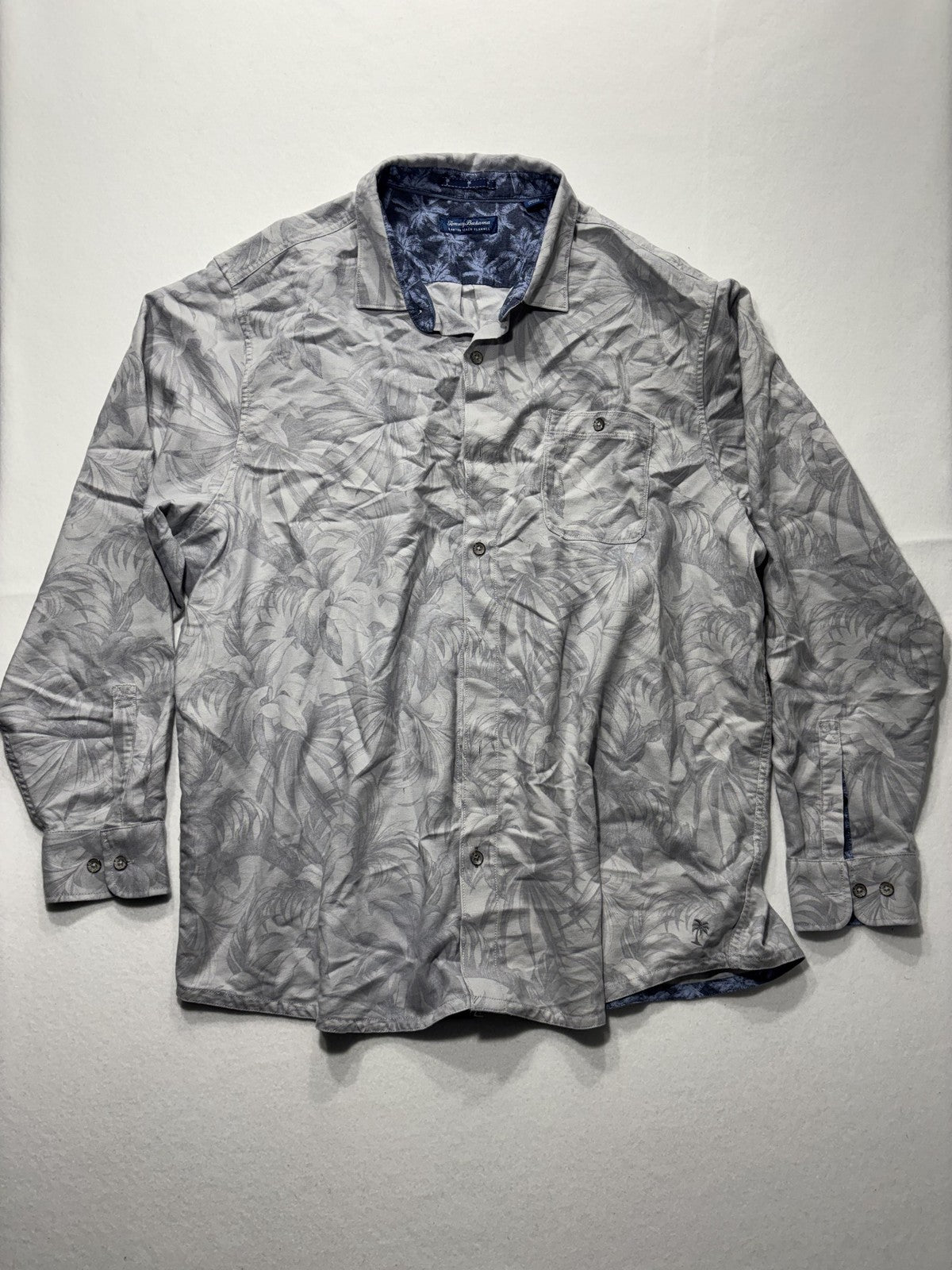 Tommy Bahama Shirt Mens 3XL Gray Canyon Beach Flannel Long Sleeve Button Up