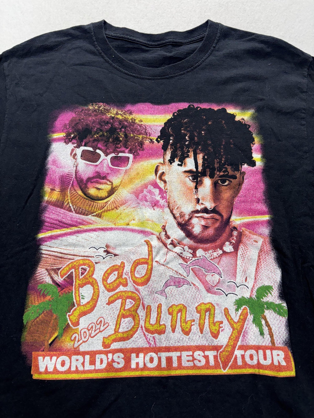 Shirt Mens XS Black Bad Bunny 2022 World's Hottest Tour Graphic Tee Concert