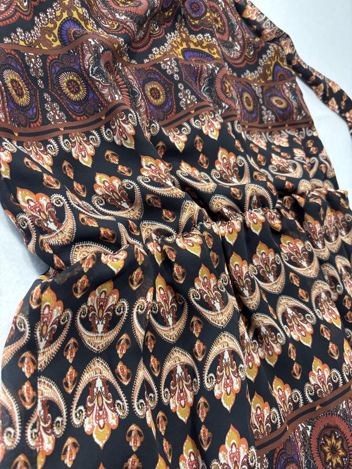 M.M. Couture By Miss Me Dress Womens Small Paisley Print Halter Fit Flare Boho