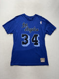 Los Angeles Lakers Shirt Mens Large Blue NBA Mitchell Ness Shaquille O'Neal 34