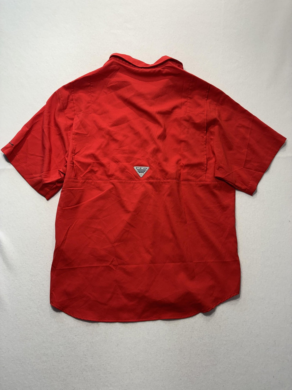 Columbia PFG Tamiami Shirt Mens Large Red Short Sleeve Fishing Button Up Vented