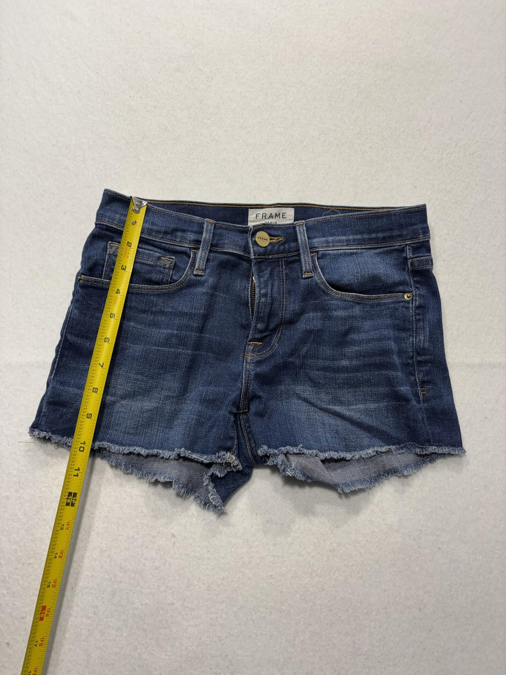 FRAME Denim Shorts Womens 24 Blue Le Cutoff Raw Hem Stretch Casual Summer