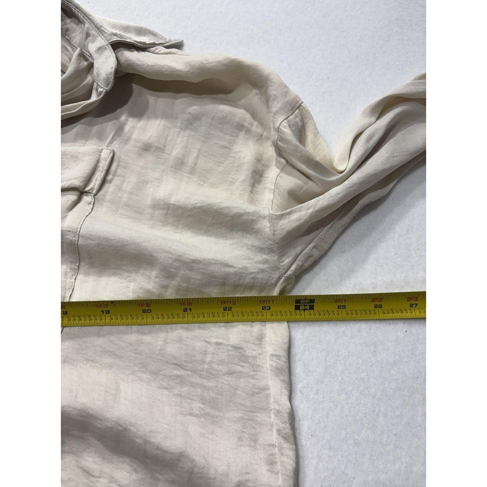 American Eagle Outfitters Blouse Womens XS White V Neck Long Sleeve Tunic Top