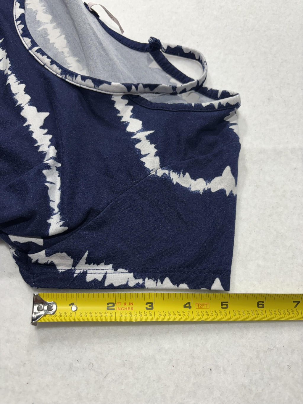 Poof Shirt Womens Medium Blue Stripe Scoop Neck Strap Casual Short Sleeve Tee