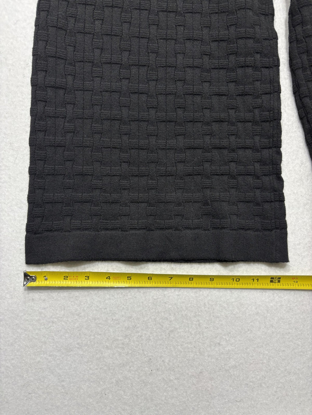 Ellen Tracy Pants Womens XL Black Textured Knit Wide Leg Cropped Pull On