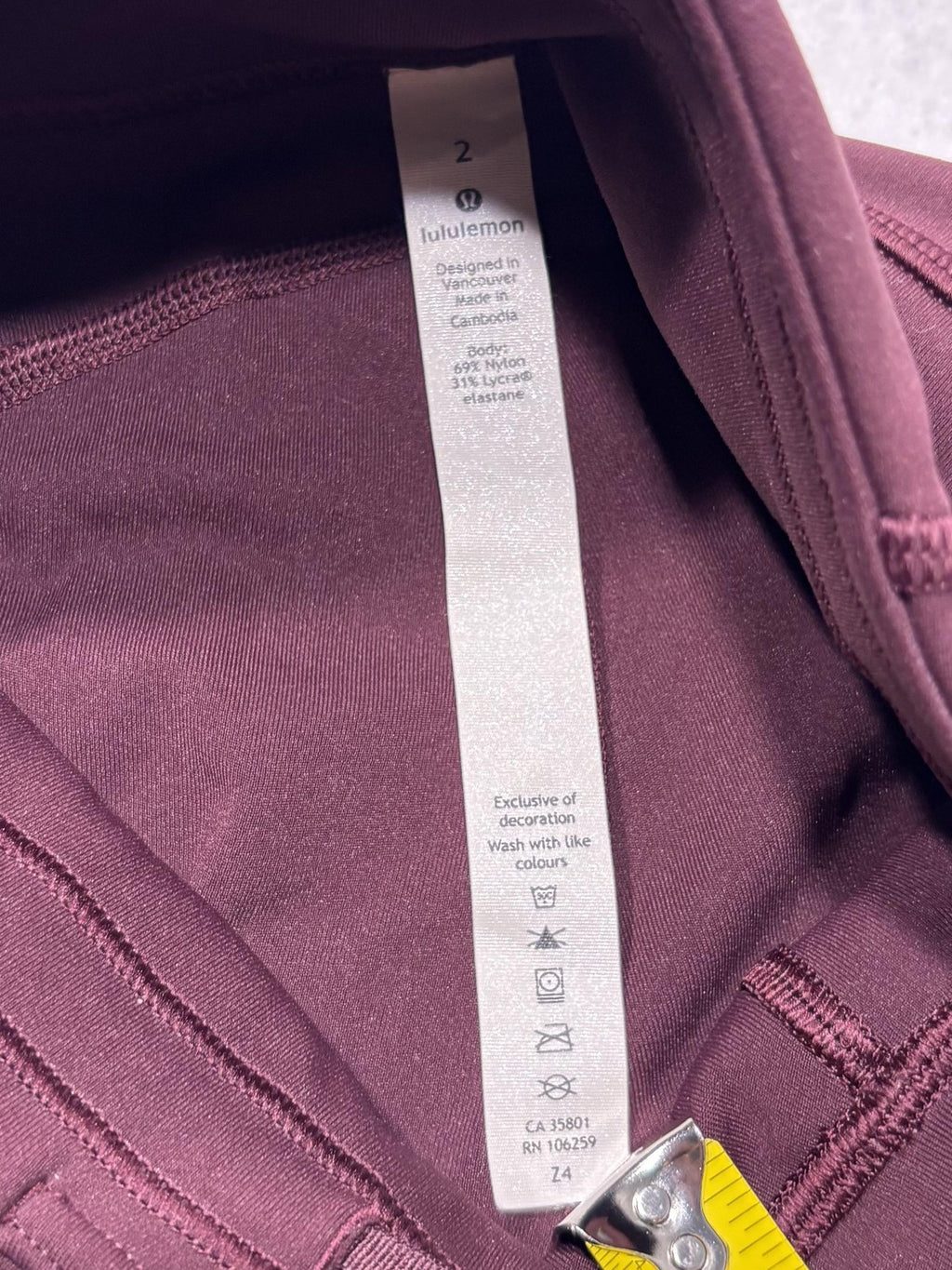 Lululemon Leggings Womens 2 Purple High Rise Cropped 23" Inseam Yoga Stretch