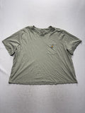 Carhartt Shirt Womens 2X Plus Green Crew Neck Short Sleeve Pocket Tee TK6122-W