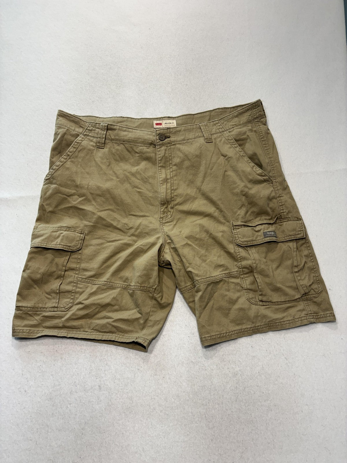 Wrangler Mens Relaxed Fit Cargo Shorts 40 Beige Canvas Stretch Hiking 11231492f
