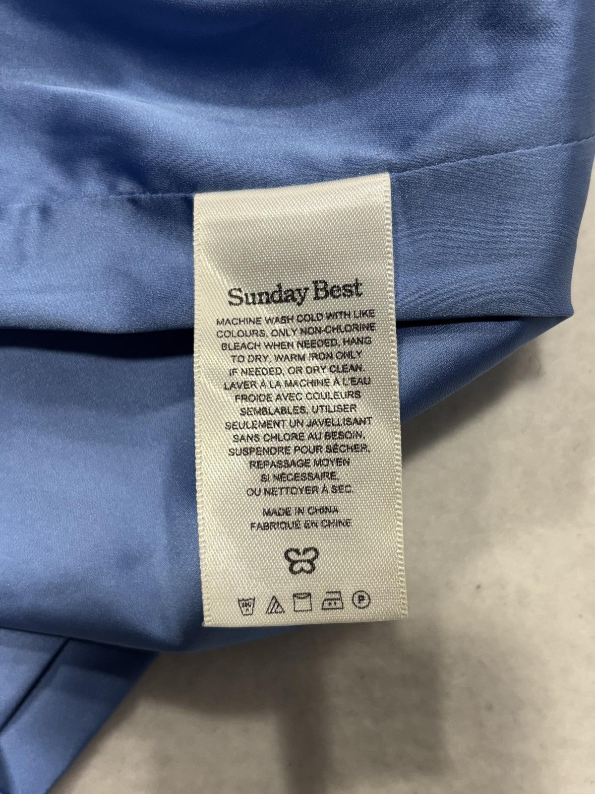 Sunday Best Skirt Womens 8 Blue Satin Mini Rocco Zip Back Aritzia Party Cocktail