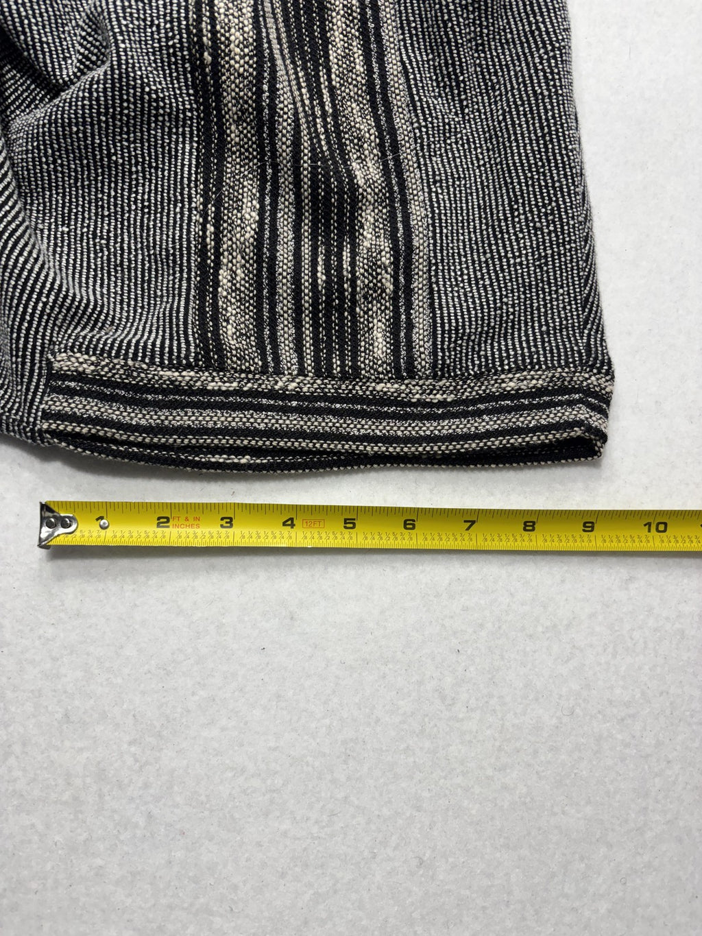 Lucky Brand Sweater Womens XS/S Black Striped Hooded Fringe Poncho Pullover