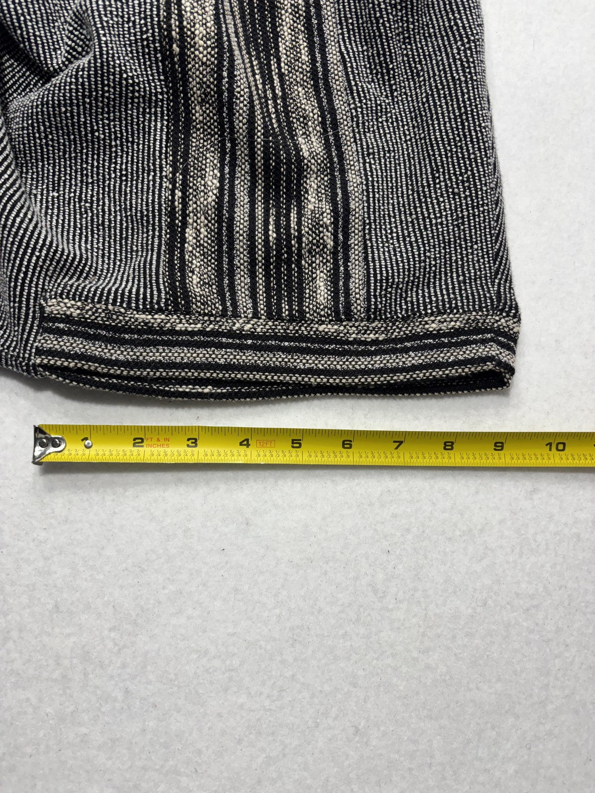 Lucky Brand Sweater Womens XS/S Black Striped Hooded Fringe Poncho Pullover