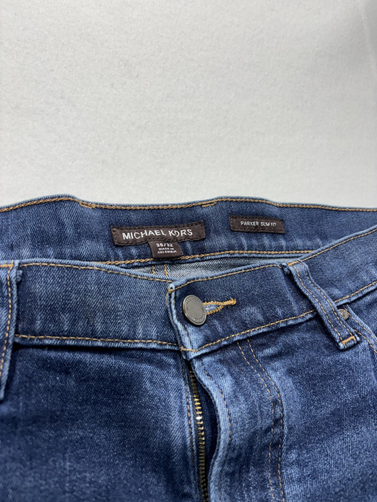 Michael Kors Parker Slim Fit Jeans Mens 36x32 Blue Medium Straight Leg Denim