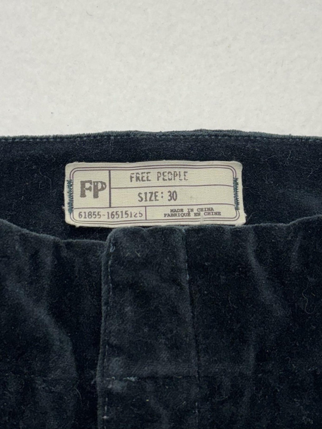 Free People Dress Pants Womens 30 Blue Velvet Flare Leg Zip Pockets Party