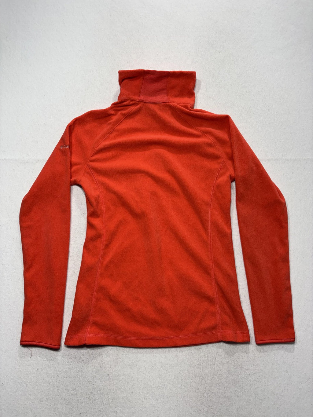 Columbia Pullover Womens Small Orange Fleece 1/4 Zip Mock Neck Long Sleeve Top