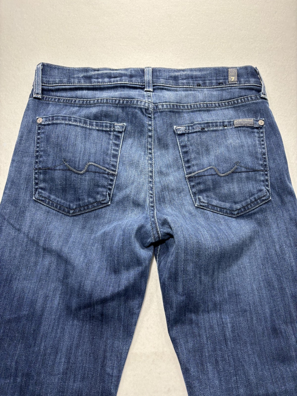 7 For All Mankind Slimmy Jeans Mens 30x31 Blue Slim Straight Stretch Denim Luxe