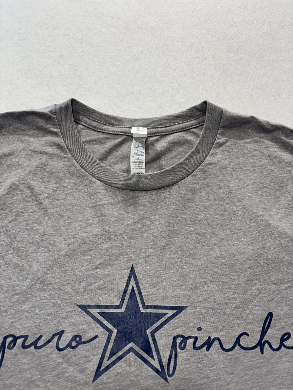 Dallas Cowboys Shirt Mens Large Gray NFL Football Puro Pinche Bella Canvas Tee
